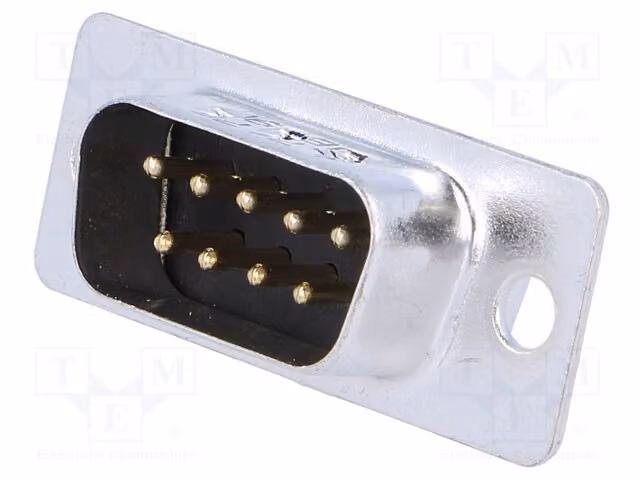 1 connettore D-Sub, 9 pin, connettore a saldare, maschio, per cavi, 250V, modello L717SDE09P, connettore D-Sub