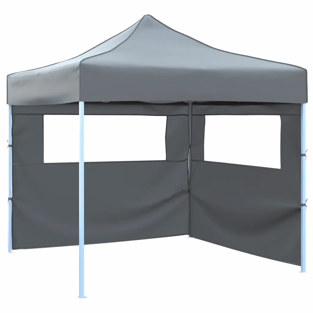 vidaXL Tendone per Feste Pieghevole Pop-Up con 2 Pareti, Antracite e Bianco, L/P/H: 3 x 3 x 2,91 m