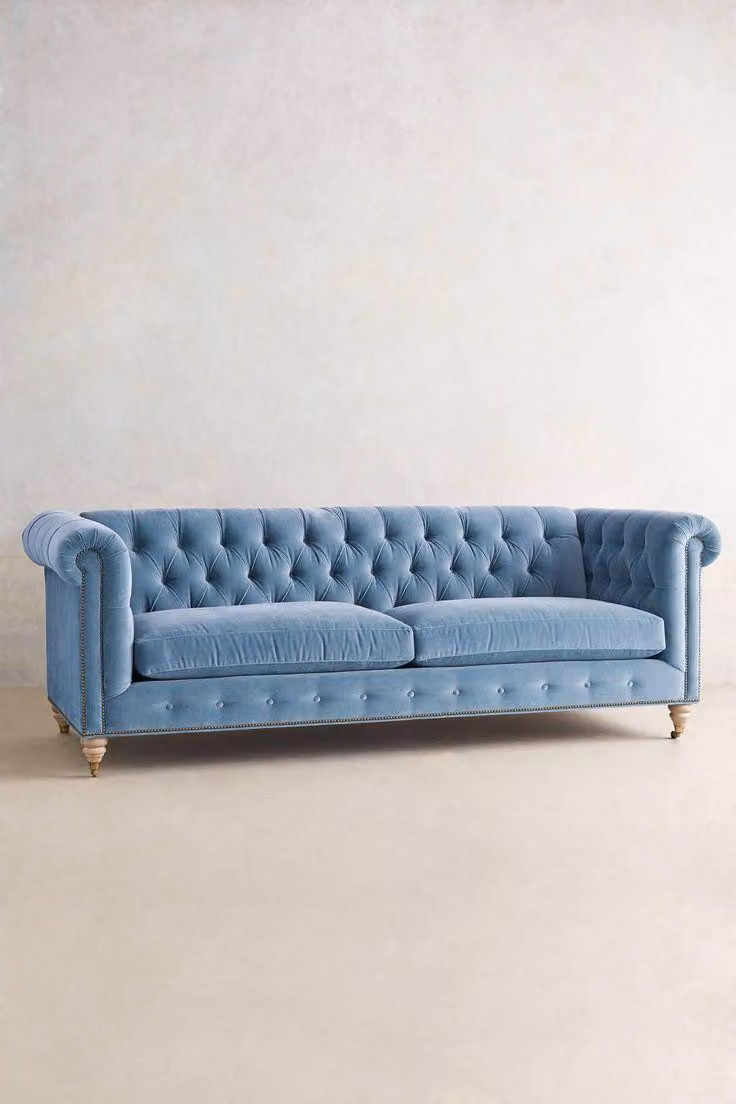 Chesterfield Design Luxus Polster Sofa Couch Sitz Garnitur Leder #152