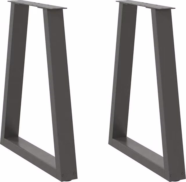 Set di 2 gambe regolabili per tavolo da pranzo a V in metallo antracite L: 60 cm, H: 72-73,3 cm