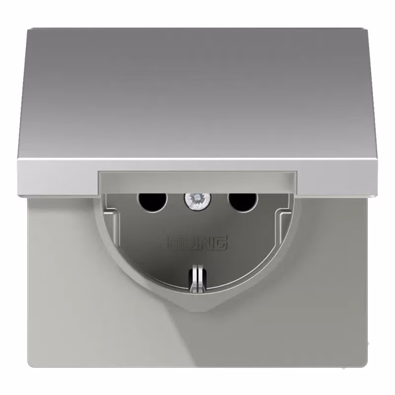 Jung AL1520NKL Presa Schuko con coperchio ribaltabile senza gancio