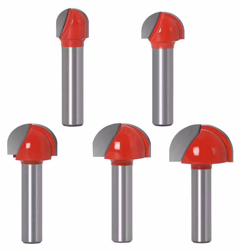 Set di frese a candela, 5 pezzi, attacco da 8 mm, in metallo duro, diametro da 12 a 25,4 mm
