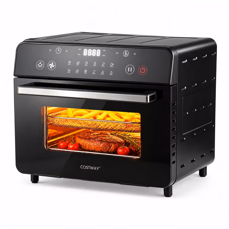 Costway Forno elettrico e friggitrice ad aria da 22 l con 1800 W, schermo touch LED e 12 programmi preimpostati, colore nero