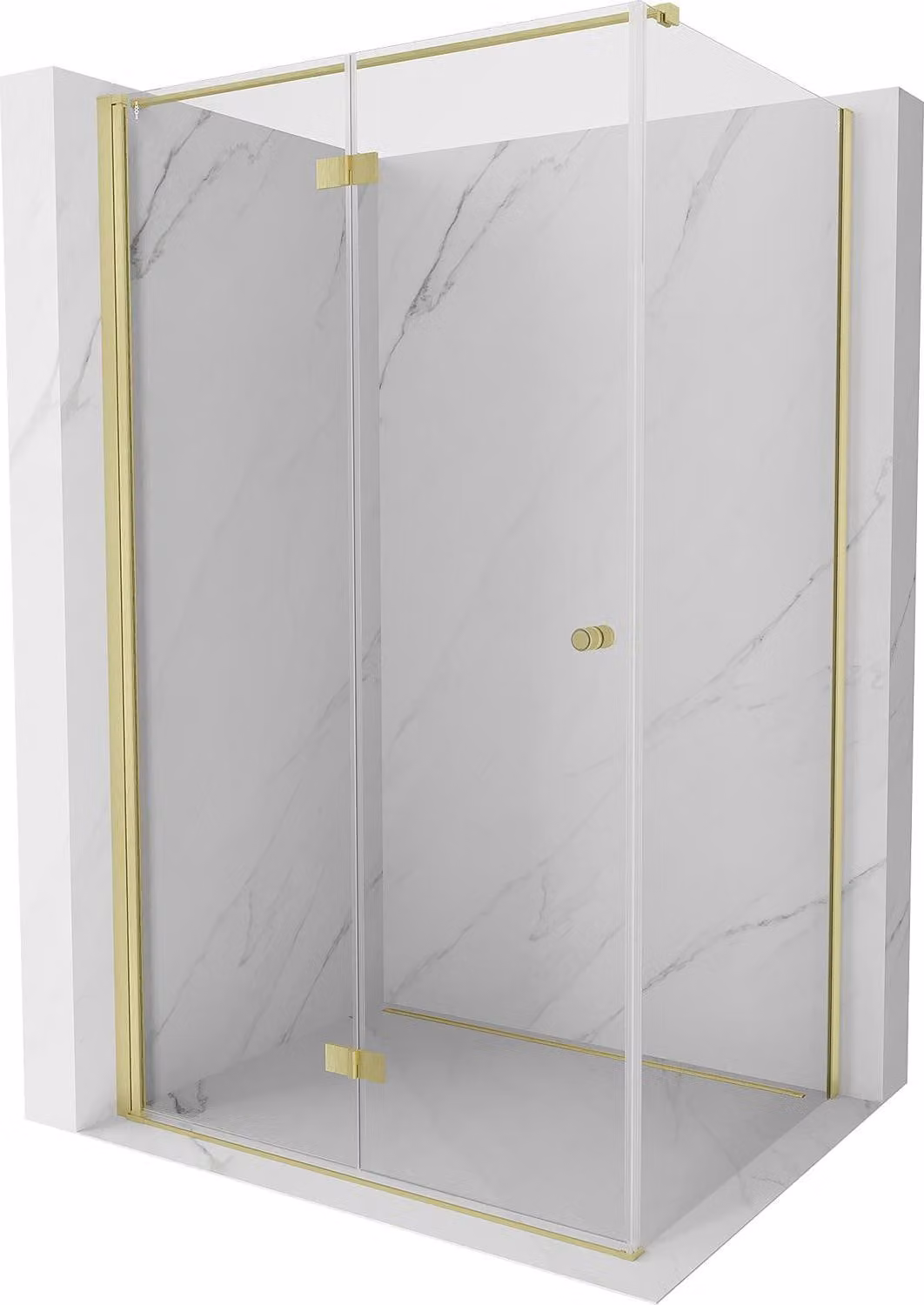 Mexen Mist-F cabina doccia pieghevole sinistra 75 x 120 cm, trasparente, oro spazzolato - 8A6T-075-120-55-00-L
