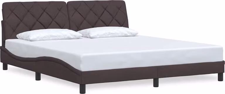 Struttura letto senza materasso in tessuto marrone scuro 180x200 cm