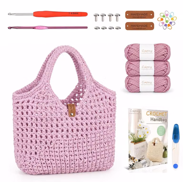 Kit per principianti, set con uncinetti ergonomici e filati