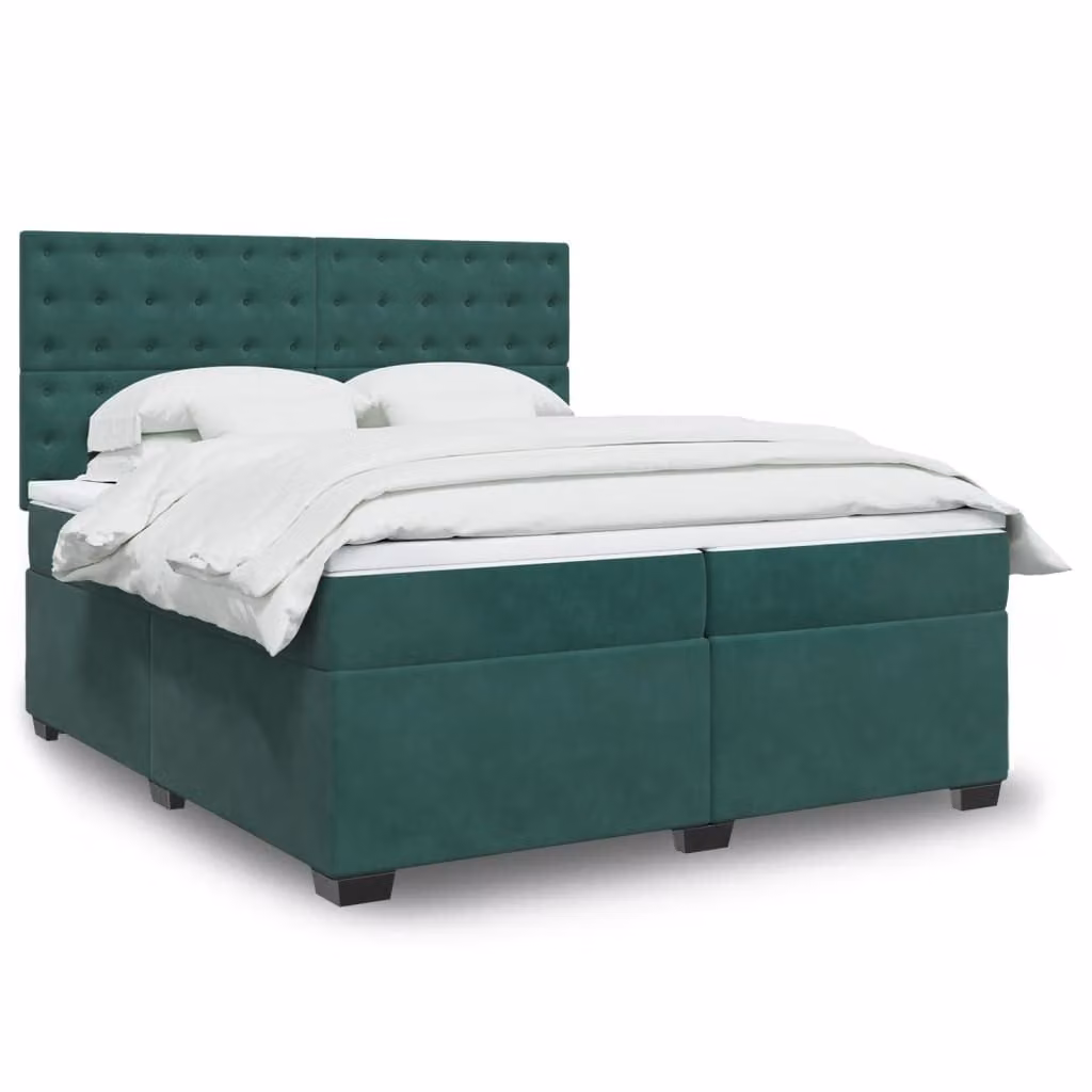 Maison Exclusive - Giroletto a Molle con Materasso Verde Scuro 200x200 cm Velluto