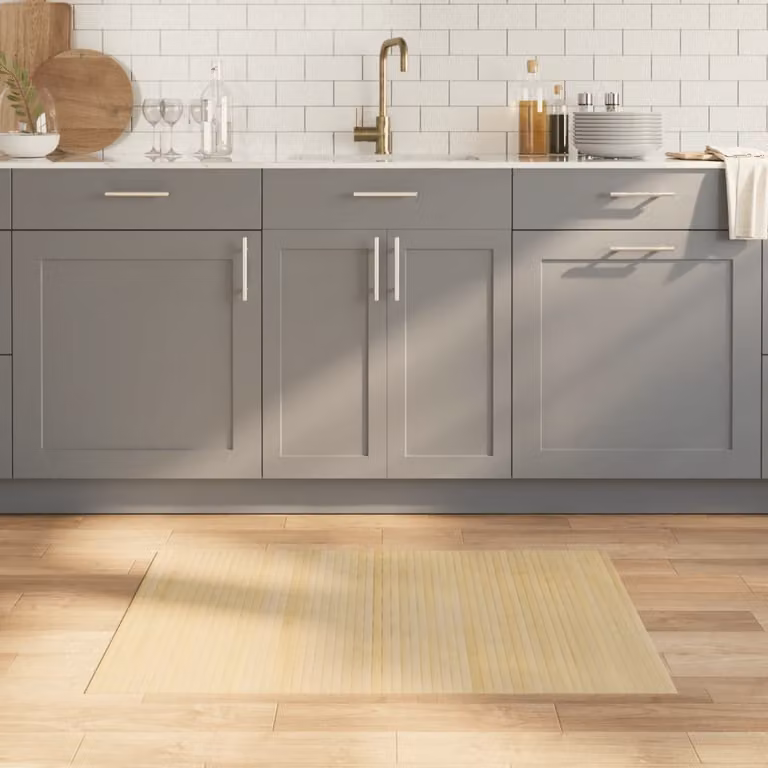 vidaXL Tappeto Rettangolare in Bambù e Polipropilene, Colore Beige, L 70 cm x P 100 cm