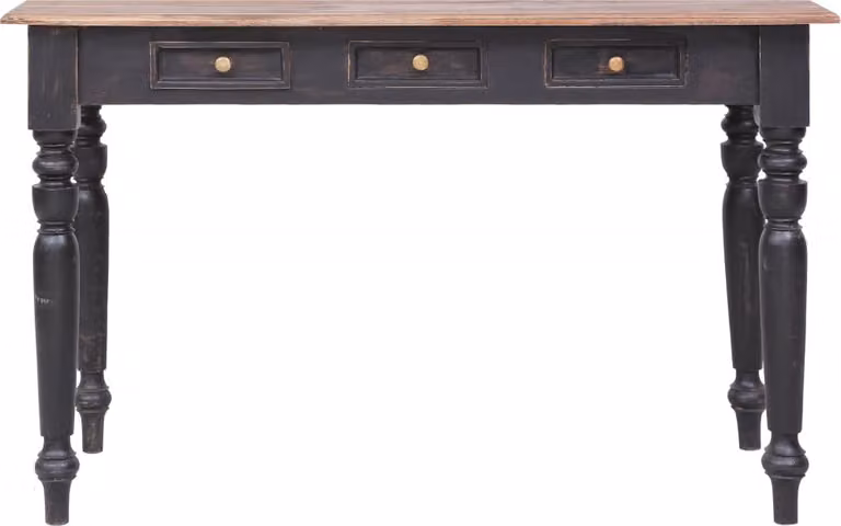 Scrivania con 3 Cassetti 117x57x75 cm Legno Massello di Mogano