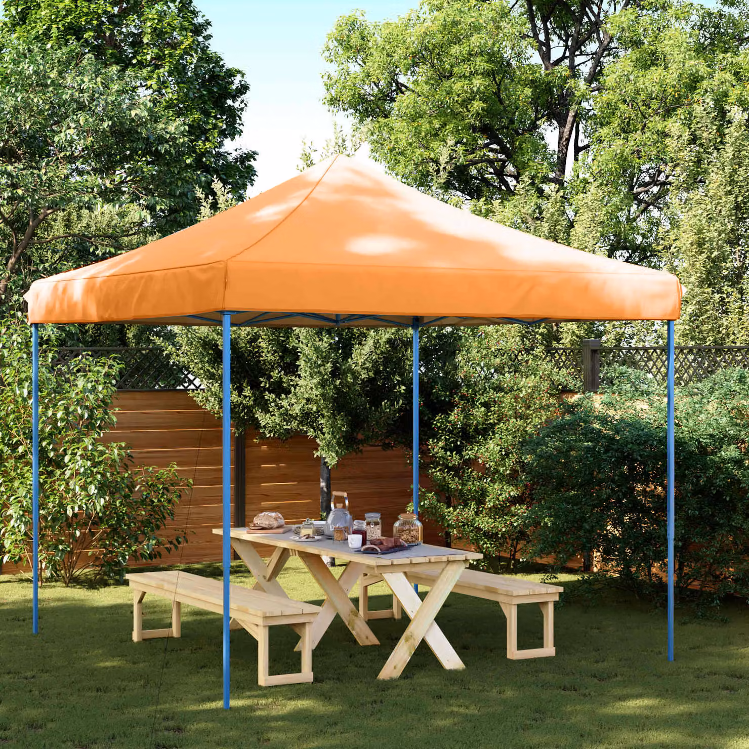 Tenda Party vidaXL in tessuto Oxford arancione e bianco, L/P/H: 292 x 292 x 315 cm