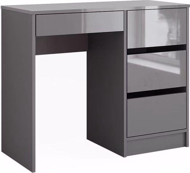 Scrivania Vicco Sherry Grigio lucido con cassetti L: 90 cm, P: 40 cm, H: 75 cm – 1