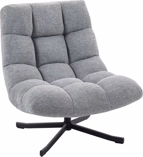 Poltrona girevole senza braccioli ¨C Xylo ¨C tessuto chenille grigio 75x95x90 cm