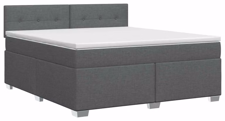 Letto a molle con materasso grigio scuro 140 x 190 cm in tessuto