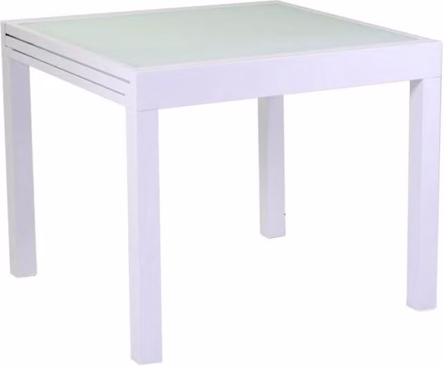 Tavolo alluminio boise bianco opaco allungabile cm 90/180x90h75