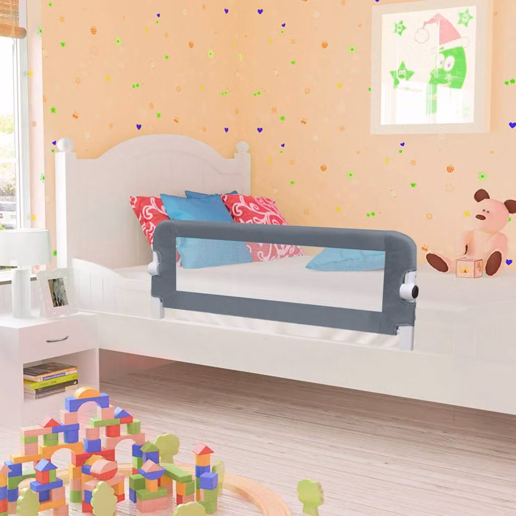 Sponde di sicurezza per letti per bambini vidaXL, Grigio, Pieghevoli, L: 102 cm, H: 42 cm