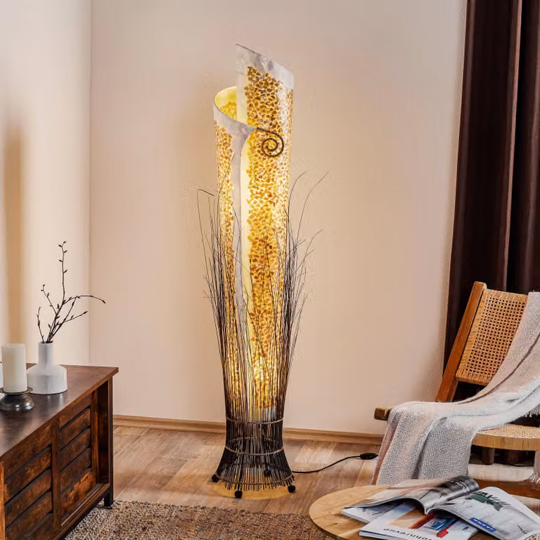 Woru Lampada da terra YUNI, Marrone / Ruggine, Soggiorno / Sala da pranzo, Plastica, Design, Lampada da terra