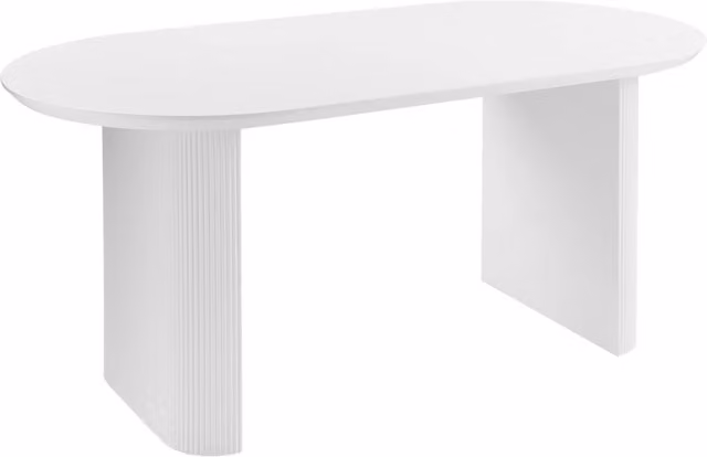 Tavolo da pranzo rustico con gambe ovali 180 x 90 cm Bianco stile rustico