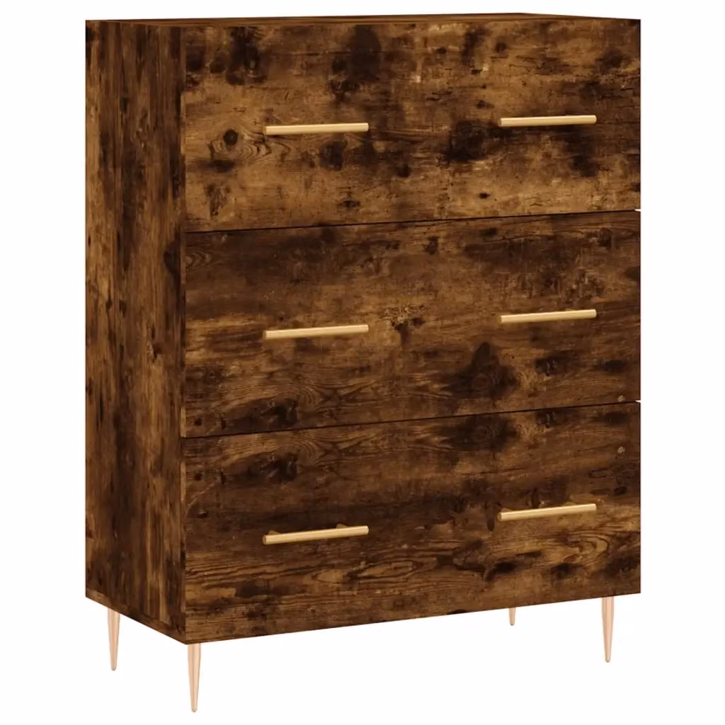Credenza vidaXL in Rovere e Metallo, Colore Marrone, L/P/H: 69,5 x 34,0 x 90,0 cm – 2