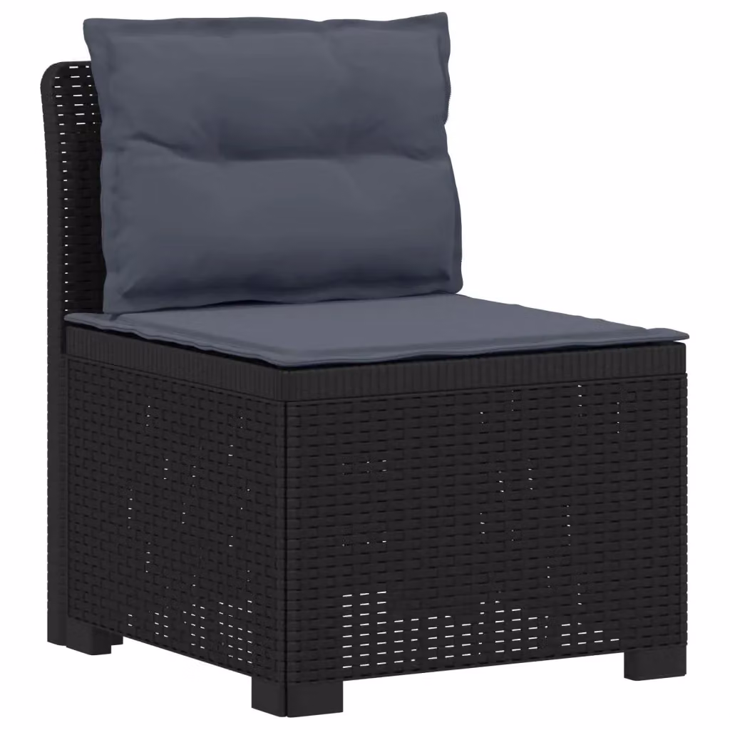 Divano da giardino a 1 posto con cuscini in aspetto rattan color antracite L: 70 cm, P: 62 cm, H: 55 cm – 2