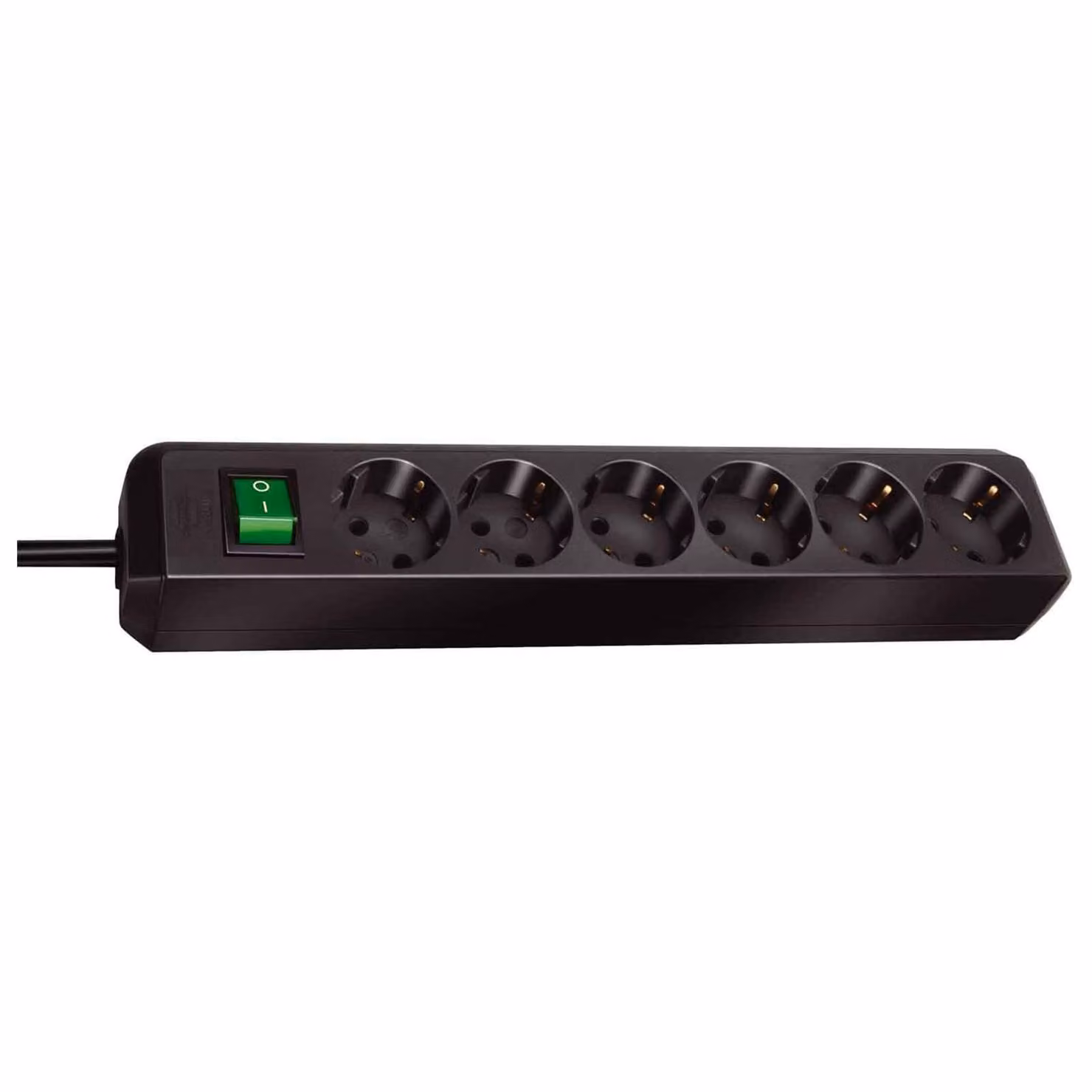 Brennenstuhl Eco-Line: ciabatta con interruttore a 6 vie nero 1,5 m H05VV-F 3G1,5, 1159500015