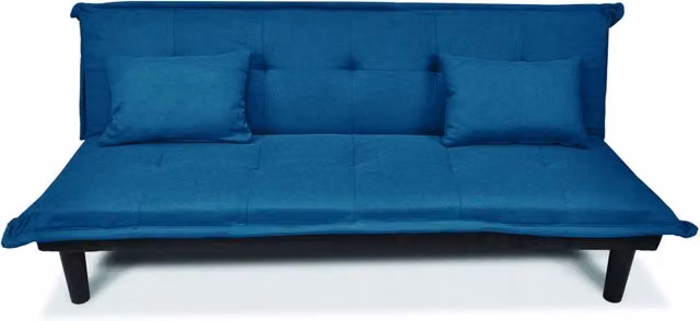 Divano letto clic clac Samira in tessuto blu petrolio moderno