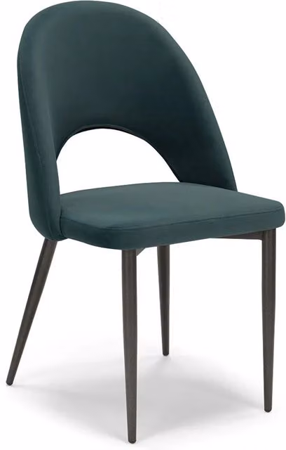 Sedia imbottita per sala da pranzo SOLE Redokasa, design moderno con rivestimento in velluto idrorepellente, colore Petrolio e gambe coniche in metallo – 1