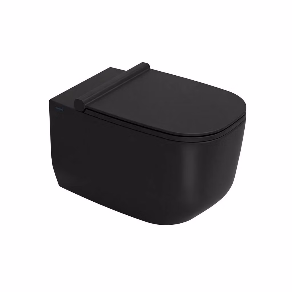 Set di sanitari sospesi WC e bidet in ceramica Ceramiche Dolomite serie ALBA con copriwater soft-close, Nero Opaco – 2