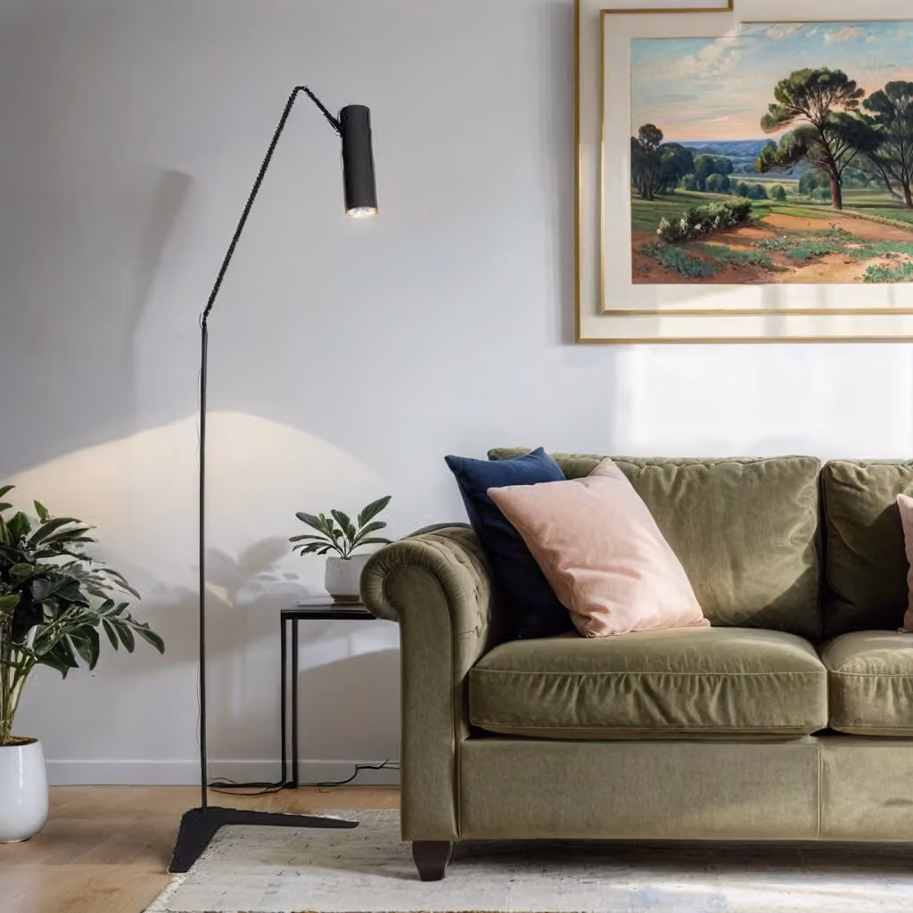 Lampada da terra moderna EYE metallo nero GU10 35W luce di lettura Lampada da terra soggiorno