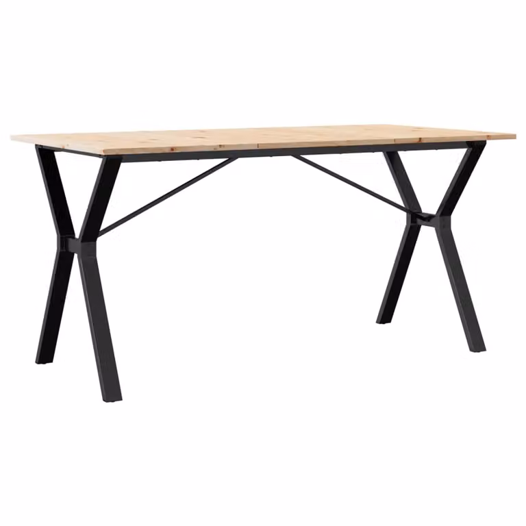 Tavolo da Pranzo Telaio a Y 160x80x75 cm Legno Pino e Acciaio