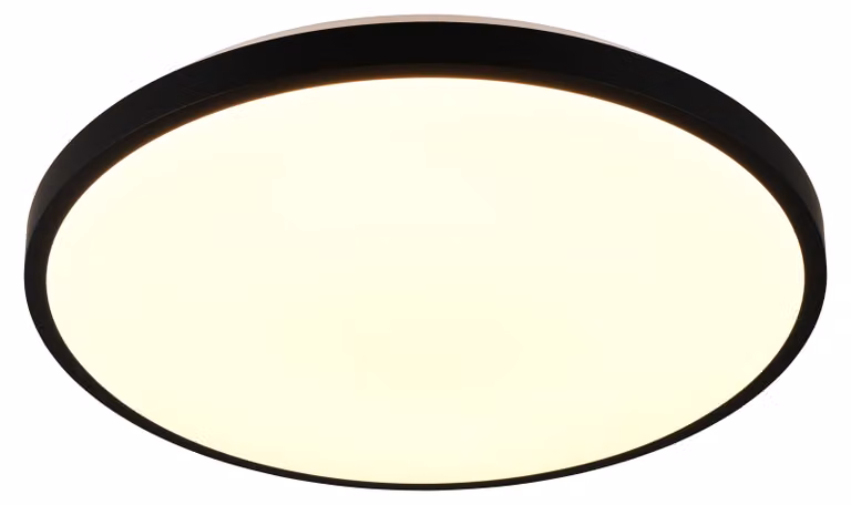 Plafoniera a LED, nera, telecomando, dimmerabile, P 49 cm
