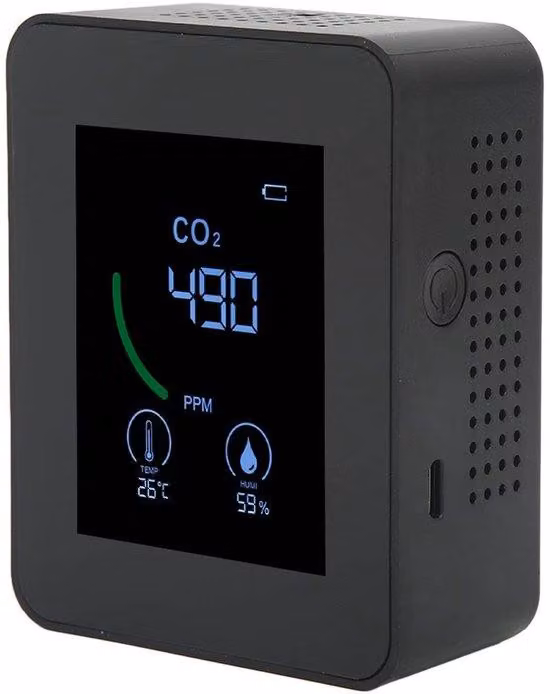 Monitor per la qualità dell'aria - Misuratore di CO2 - Display grande - Monitor per la ventilazione - Sistema di monitoraggio della qualità dell'aria