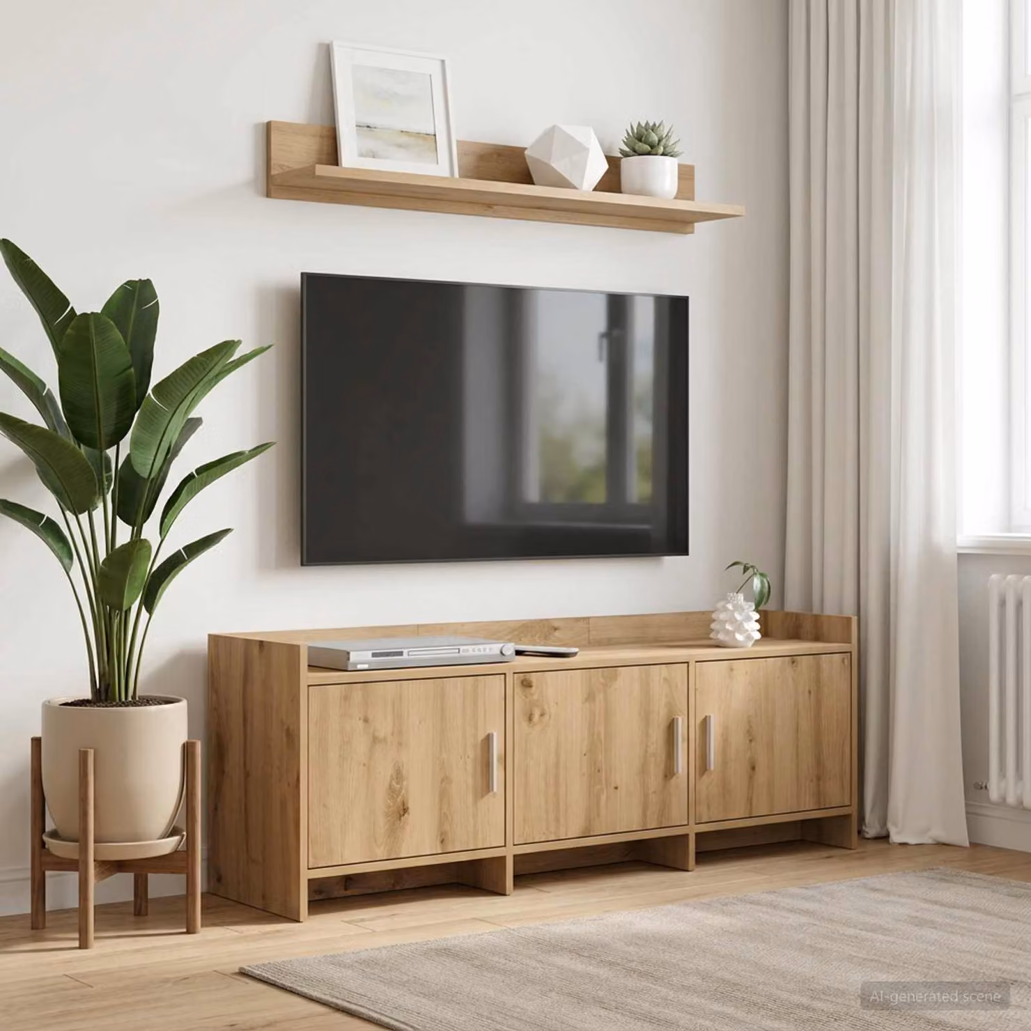 Mobile TV vidaXL moderno in legno e metallo marrone L: 130 cm, P: 33 cm, H: 47 cm