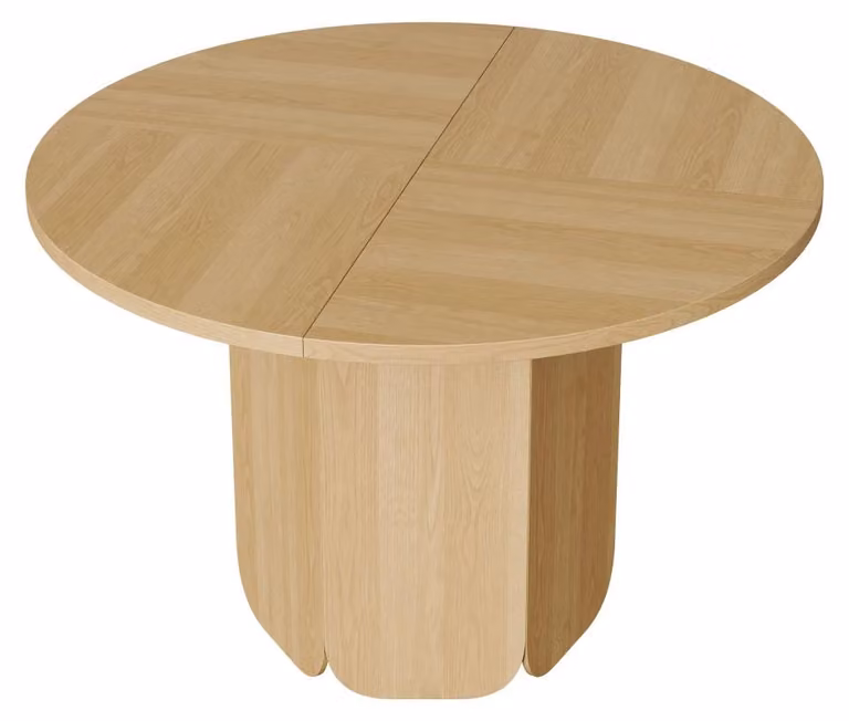 Tavolo rotondo da pranzo - 120 x 120 cm - Adatto per 4-6 persone - Stile minimalista scandinavo - Piano in MDF color legno di quercia - Resistente ai graffi