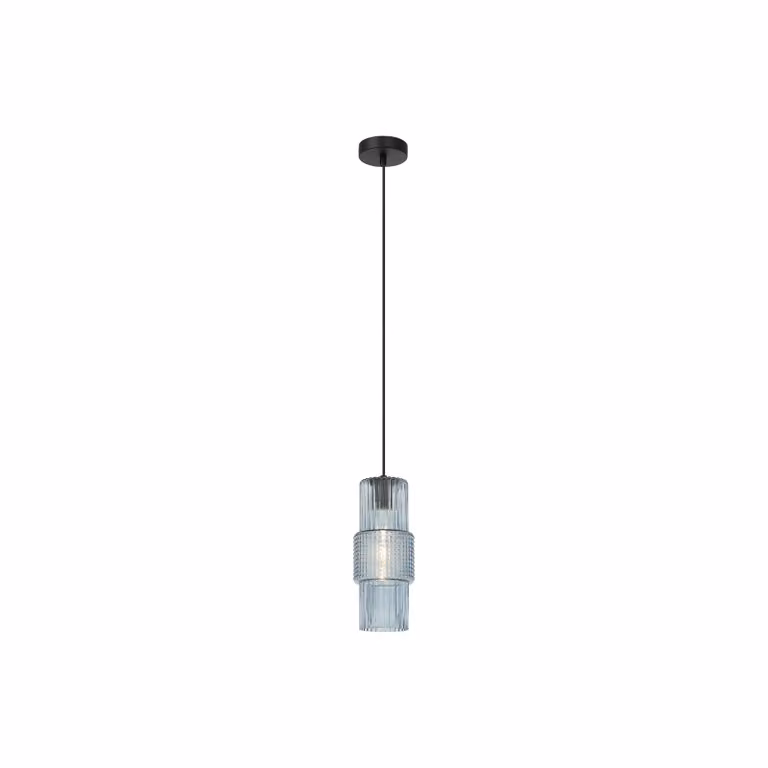 Viokef Lampada a sospensione in vetro Lilian, dimmerabile, Blu, Soggiorno / Sala da pranzo, Vetro, Moderno, Lampada a sospensione
