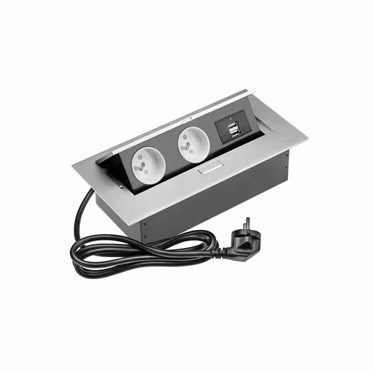 Presa integrata GTV AE-PBU2GU-53 2 vie+2xUSB argento