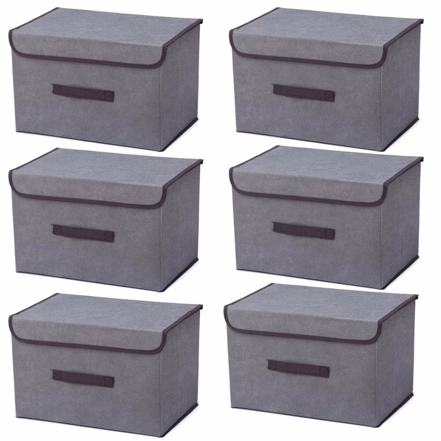 Set di 6 contenitori con coperchio, colore grigio