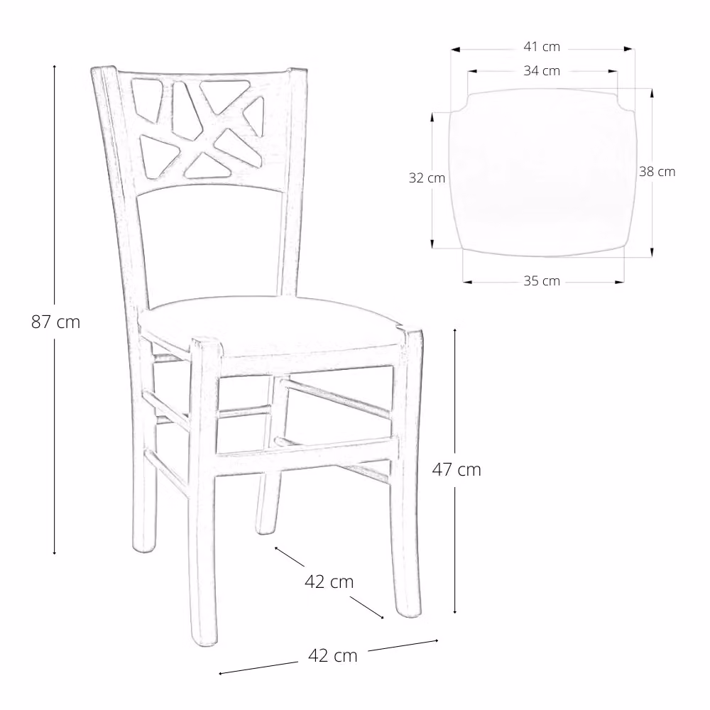 Set da 2 sedie da sala da pranzo Sissy in legno di faggio con seduta imbottita color tortora e finitura noce scuro – 2