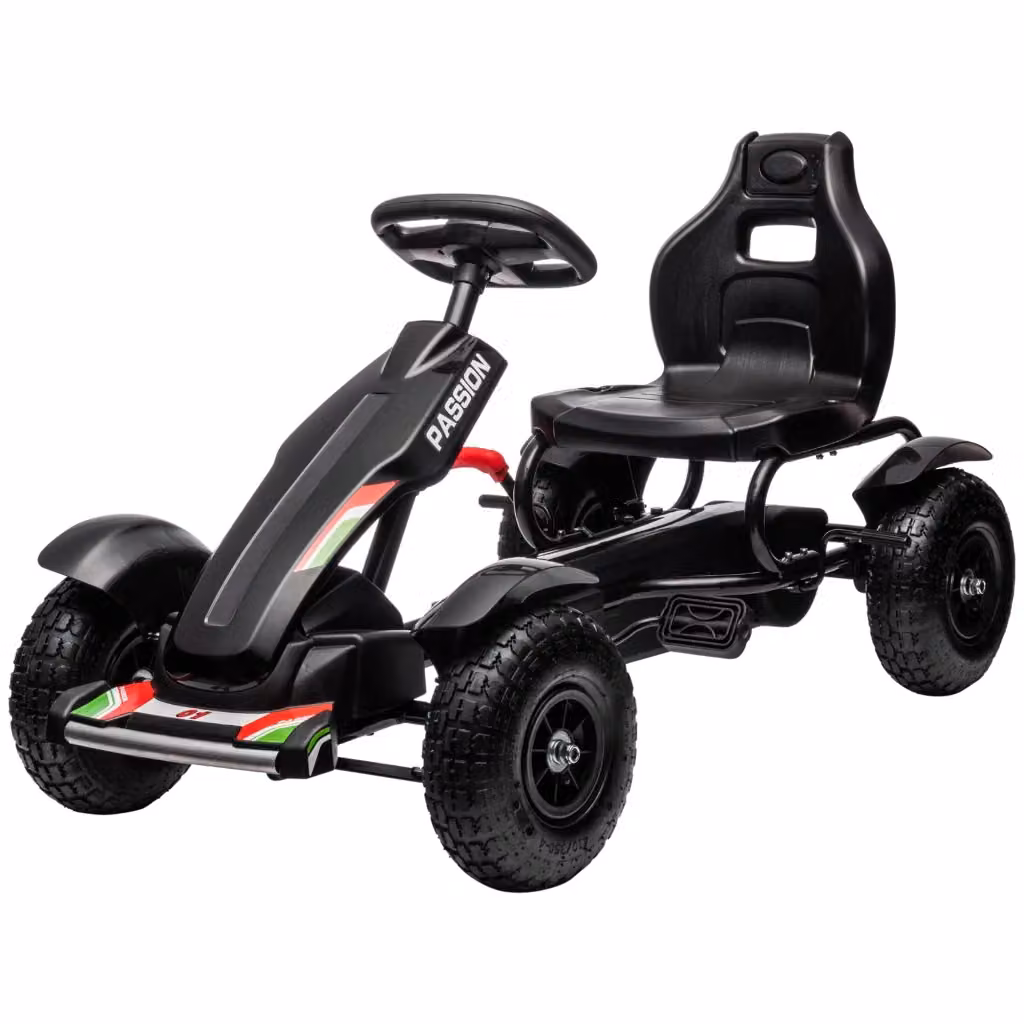 Go Kart a Pedali Minimal per Bambini Nero in Metallo e PP L/P/H: 121 x 58 x 61 cm – 2