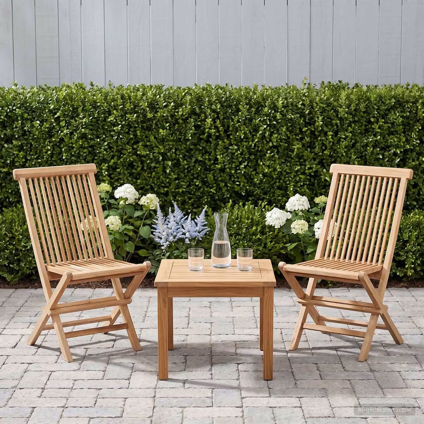 Set di 2 sedie da giardino pieghevoli vidaXL in legno di teak naturale marrone
