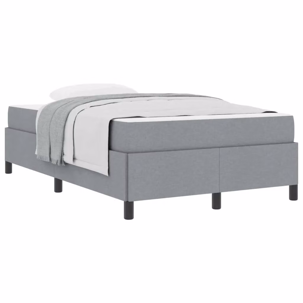 Letto a molle moderno vidaXL in tessuto grigio con struttura in legno e metallo L/P/H: 120,5 x 191 x 280 cm – 2