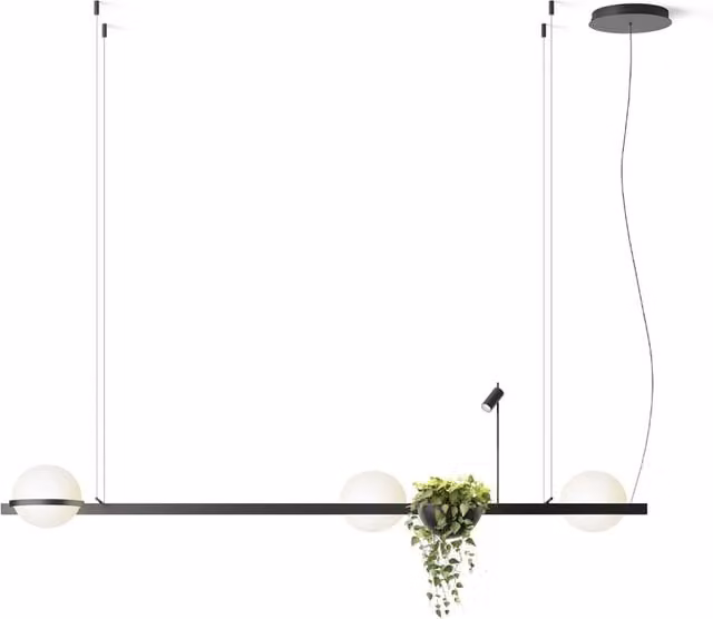Vibia Palma Sospensione Lineare LED Dimmerabile in Metallo e Vetro Bianco