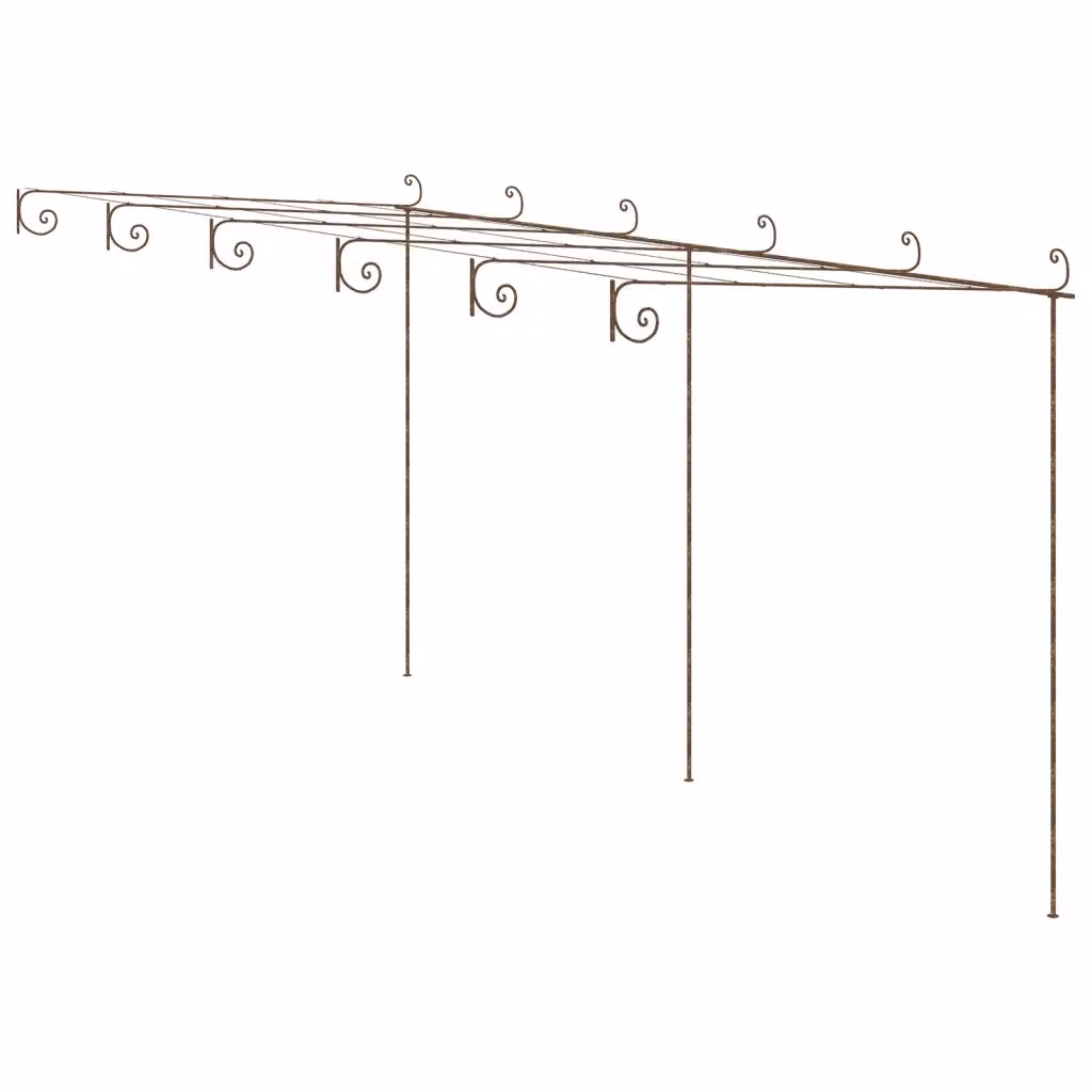 Pergolato da giardino MERCATOXL in metallo colore marrone antico L: 6 m, P: 3 m, H: 2,5 m – 2