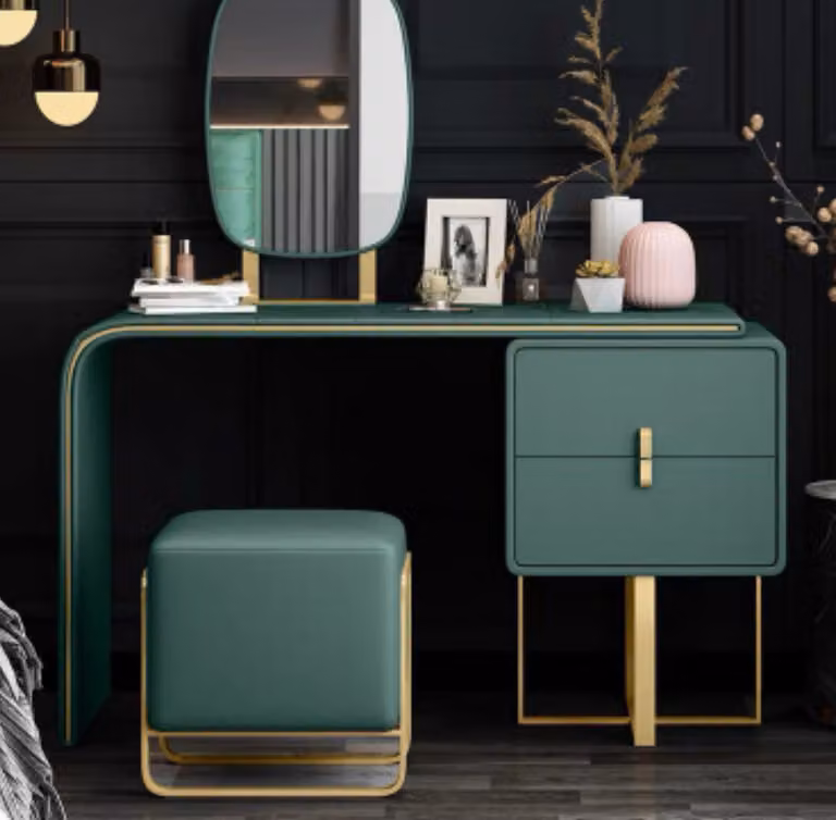 Schminktisch mit Spiegel Luxus Konsole Kommode Schlafzimmer 2tlg. Set Tisch