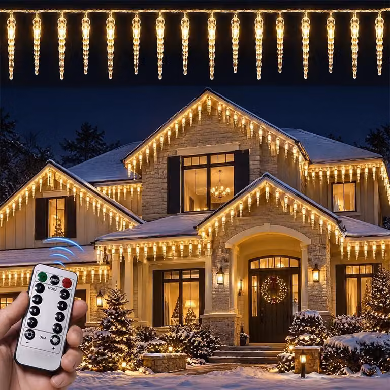 Catena luminosa da 6 metri, con 40 LED, luce bianco caldo, 8 modalità, grado di protezione IP44, alimentazione USB