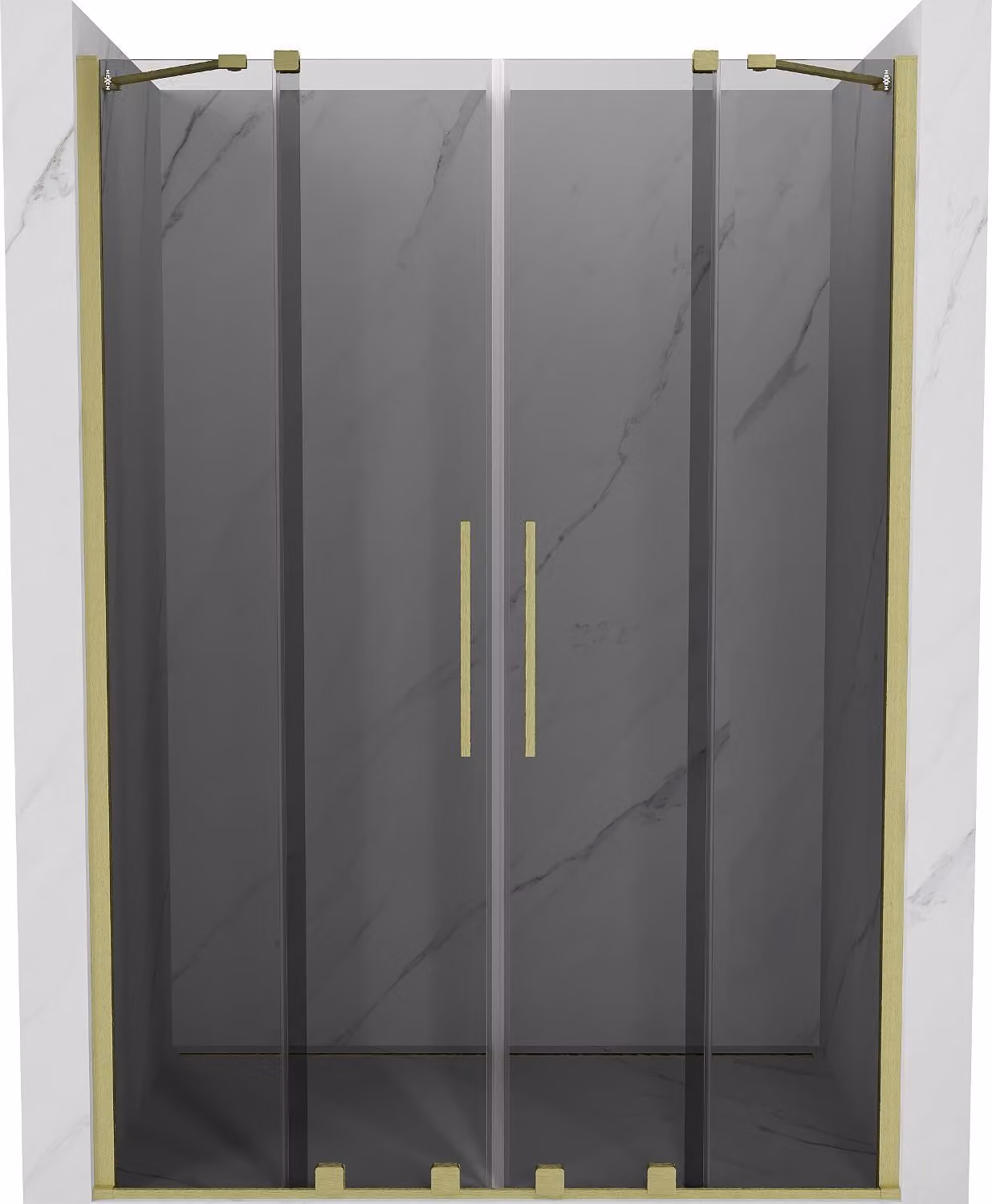 Mexen Velar Duo porte doccia scorrevoli 160 cm, grafite, dorato spazzolato - 871-160-000-42-55