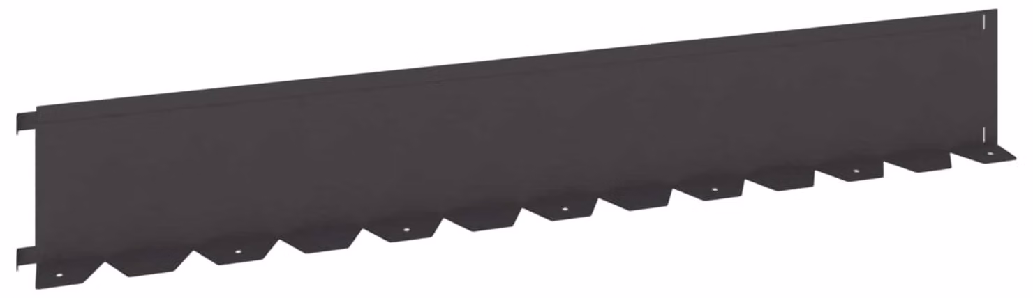 Bordi per prato, confezione da 10 pezzi, dimensioni 102 x 15 x 4 cm, acciaio, colore nero