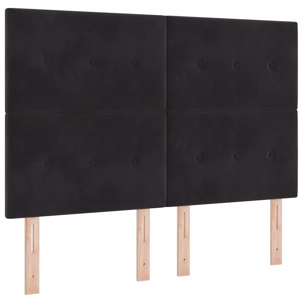 Letto a molla con illuminazione LED vidaXL in velluto nero L: 140 cm, P: 200 cm – 2