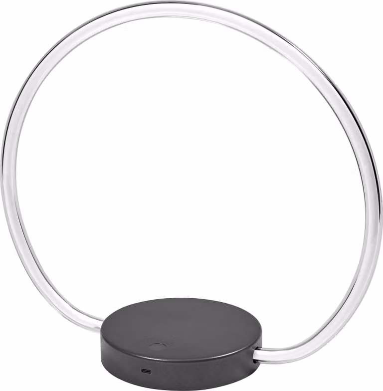 OSRAM Decor Aura lampada da tavolo in policarbonato curvo con design a LED e filamenti, con porta di ricarica USB-C, 10 W, 1000 lm, 3000 K, 830 bianco caldo, dimmerabile a sfioramento, grigio scuro, IP20