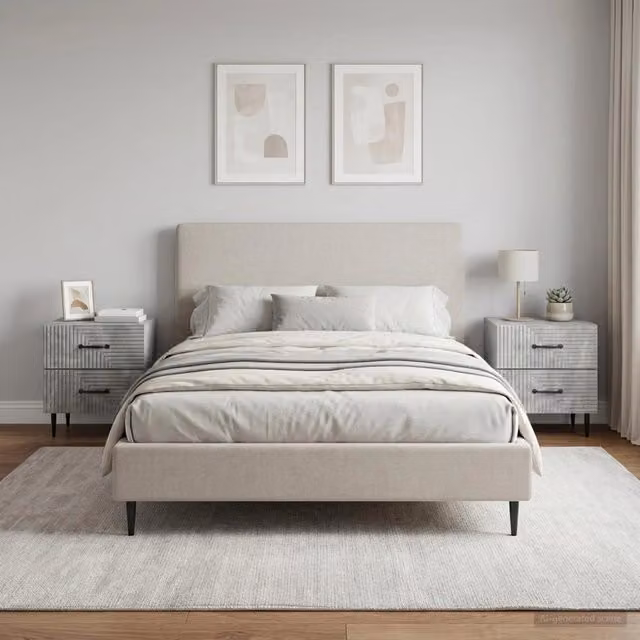 Set di 2 Armadi da Notte vidaXL Moderni in Grigio Cemento, L/P/H: 43 x 34,5 x 47,5 cm