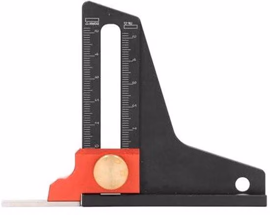 Misuratore in alluminio per lavorazione del legno - portata 50 mm - righello per controllo del piano di lavoro in acciaio